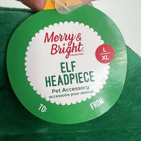 Merry & Bright Sz L / XL Elf Hat Holiday Christmas Pet Dog Cat Bell Costume - Picture 3 of 8